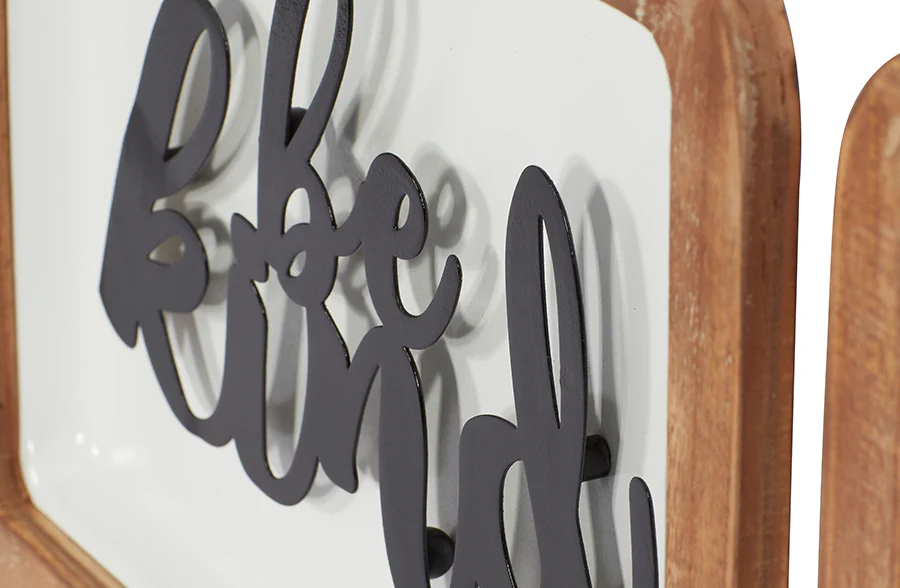 Metal Script Wall Signs, Set of 2