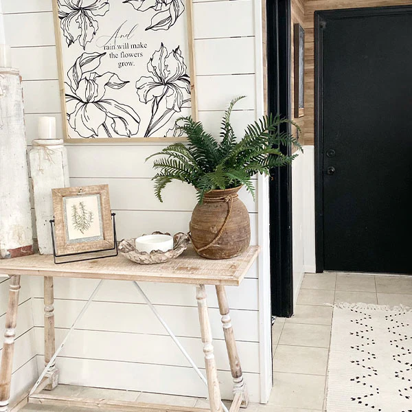 Wooden Framed Embossed Glass Display Easel