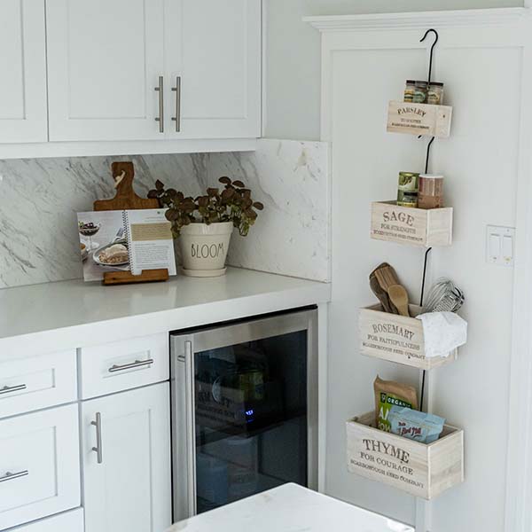 Whitewashed Herb Buckets, Set of 4