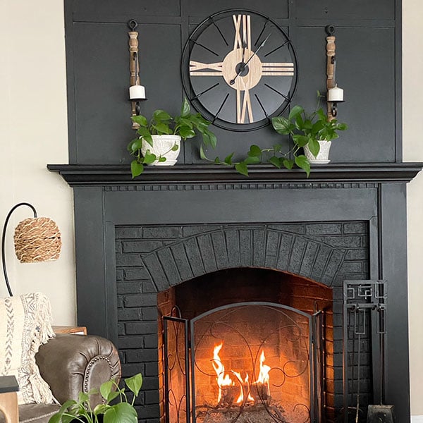 Metal and Wood Roman Numeral Wall Clock