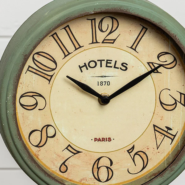 Aged Green Tabletop Clock