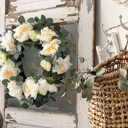 Peony and Hydrangea Wreath