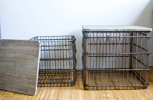 Wire Chicken Coop Crate Tables  Set of 2