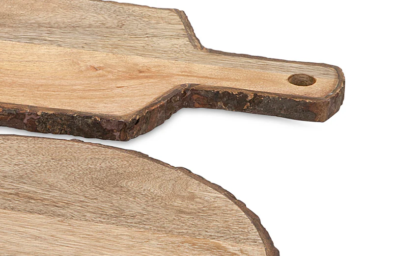 Wood Bark Cheese Trays  Set Of 2