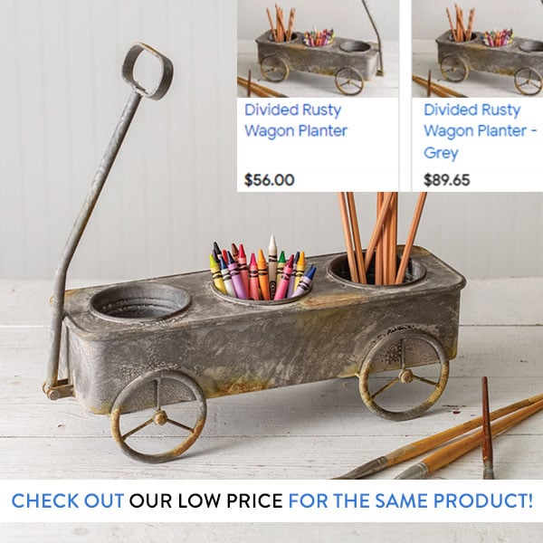 Divided Rusty Wagon Planter