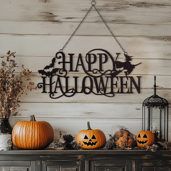 Happy Halloween Metal Hanging Sign