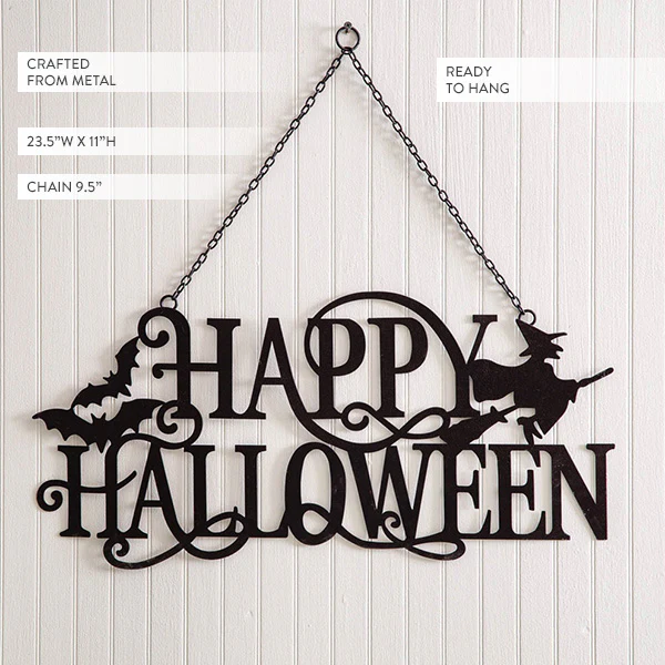 Happy Halloween Metal Hanging Sign