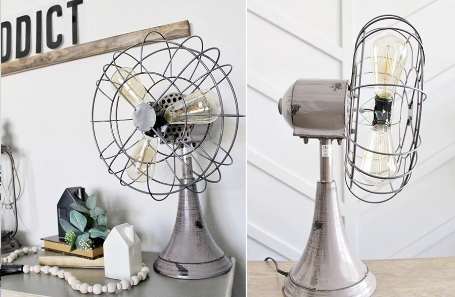 Antique Grey Metal Fan Light