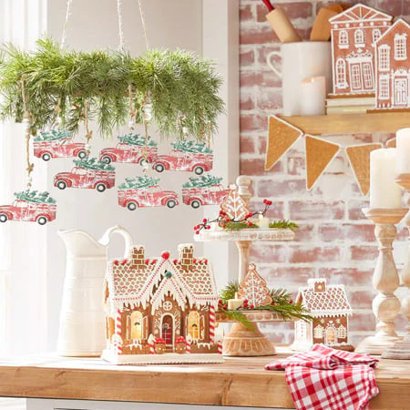 Classic Metal Red Truck Garland