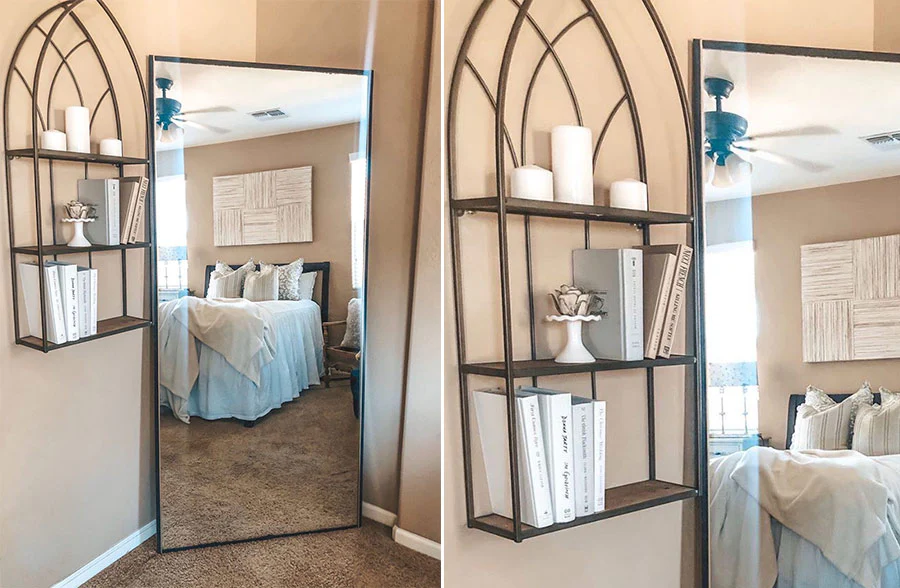 *HUGE* Cathedral Framed Triple Tier Wall Shelf