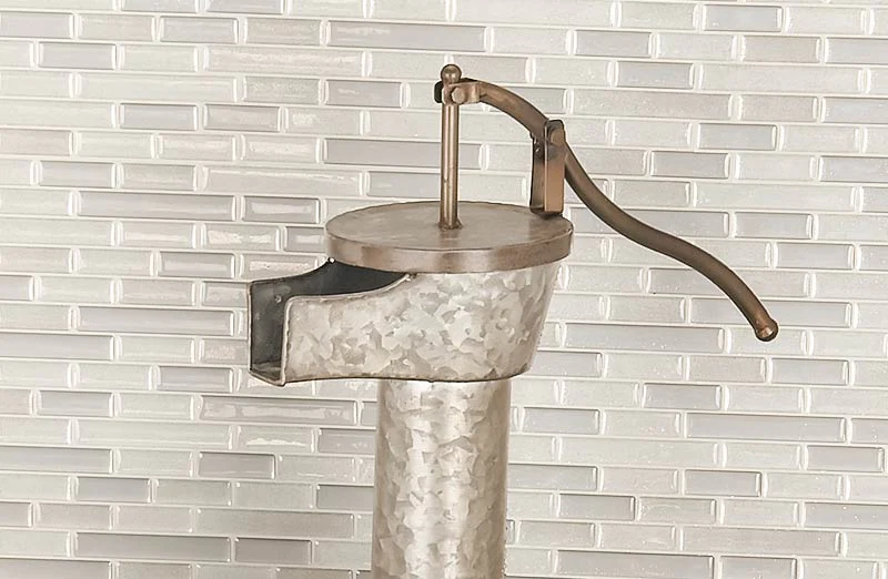 Galvanized Metal Water Pump Fountain