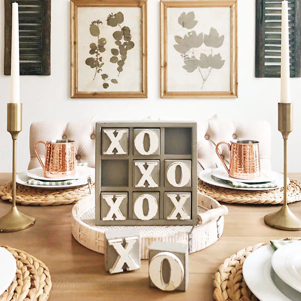 Wooden Tic-Tac-Toe Board