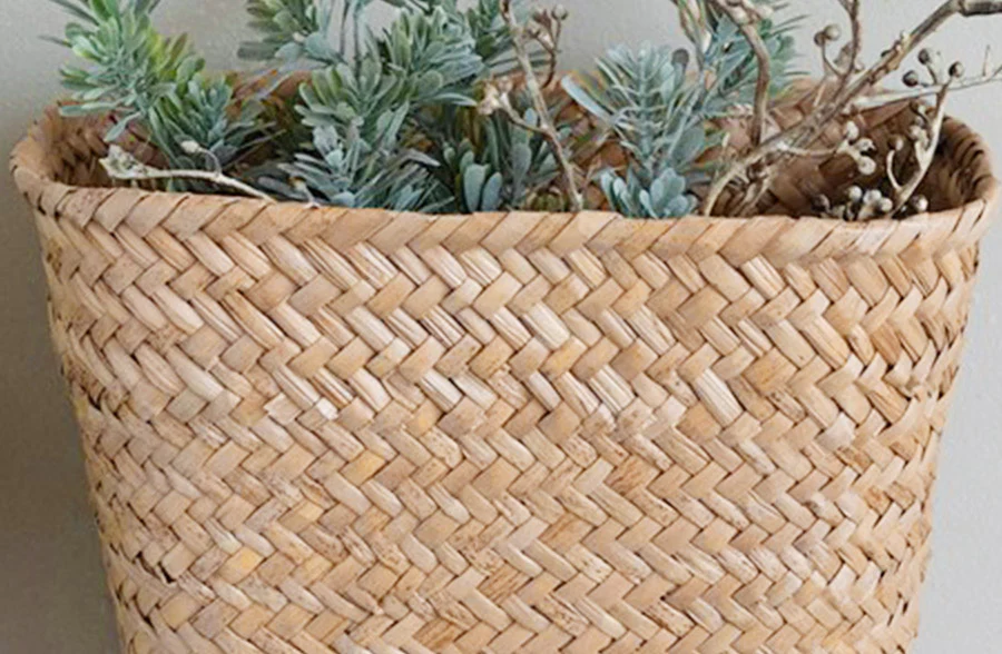 Hand-Woven Seagrass Wall Basket
