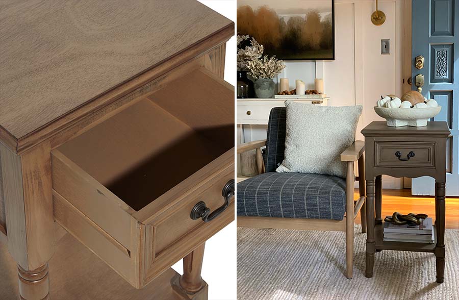 Classic Wooden Side Table with Drawer