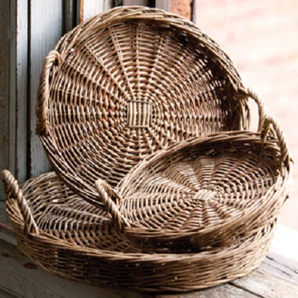 Round Willow Trays  Set of 3