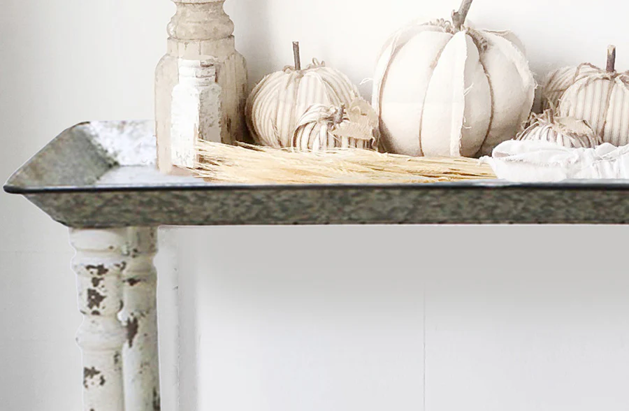 Galvanized Rustic Metal Tray Accent Table