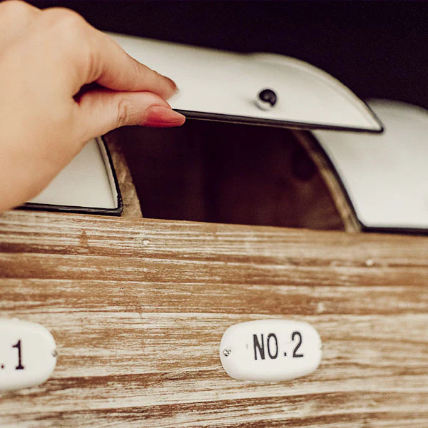 Distressed Enamel and Wood Cubby