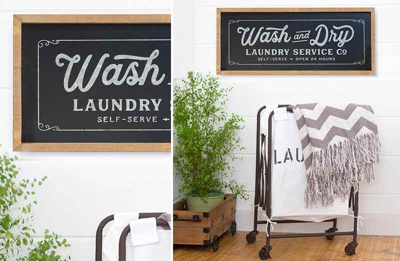 Wash and Dry Chalkboard Inspired Sign