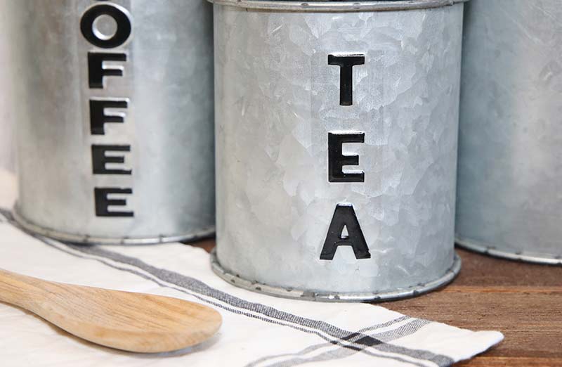Galvanized Kitchen Canisters. Set of 2