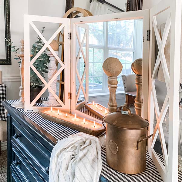 Trellis Window Mirror With Doors