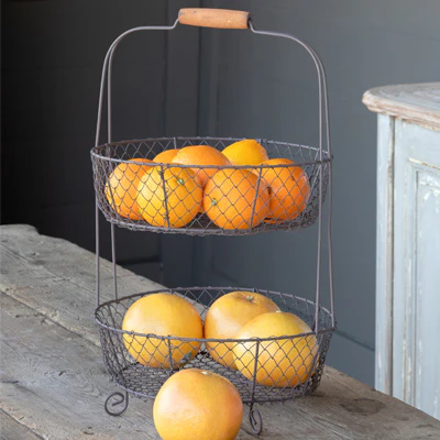 *Large* Two Tier Wire Basket