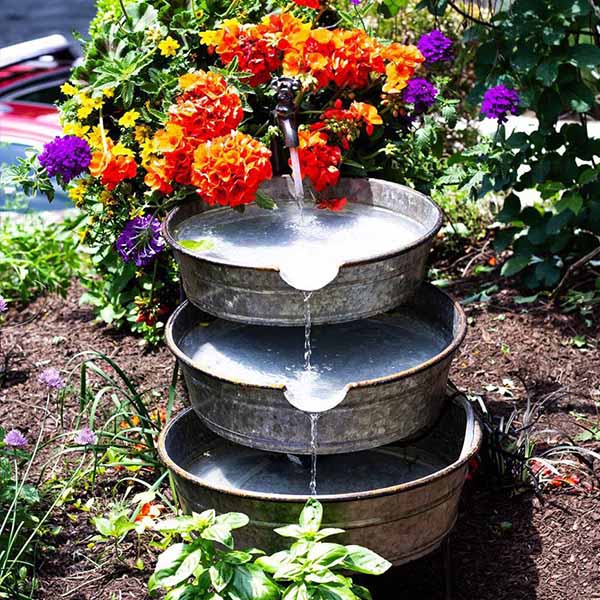 Antique-Inspired Water Pump Fountain