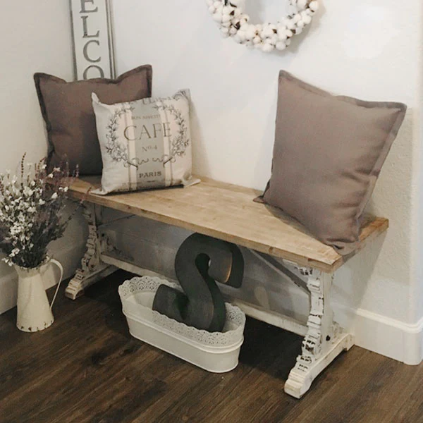 Corbel Inspired Wood Bench
