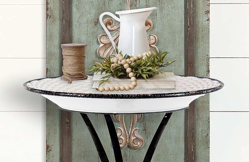 French Enamel Inspired Accent Table