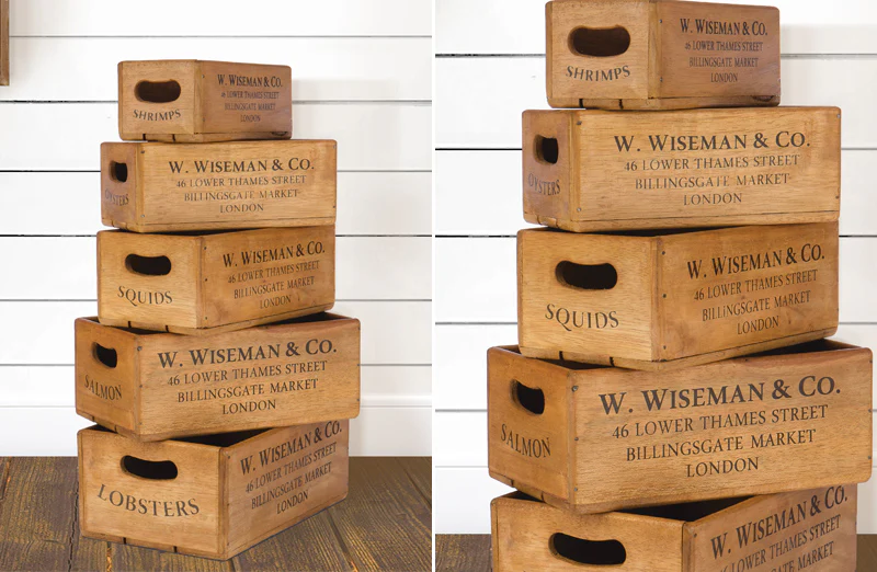 Vintage Market Crates Set of 5