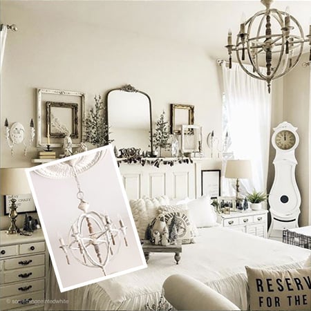 Whitewashed Iron Orb Chandelier