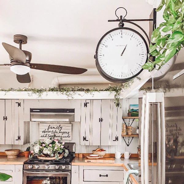 Double-Sided Hanging Wall Clock With Bracket