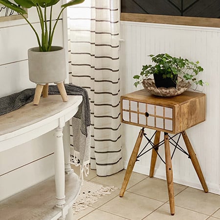 Modern Farmhouse Wooden Bedside Table