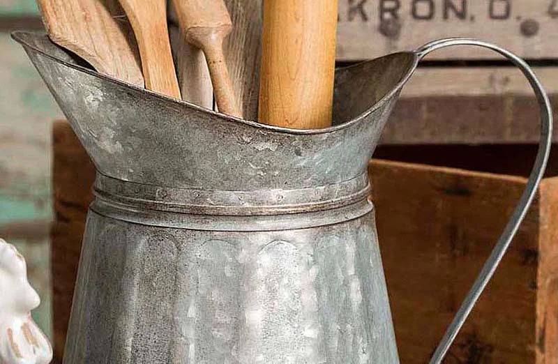 Galvanized Corrugated Milk Pitcher