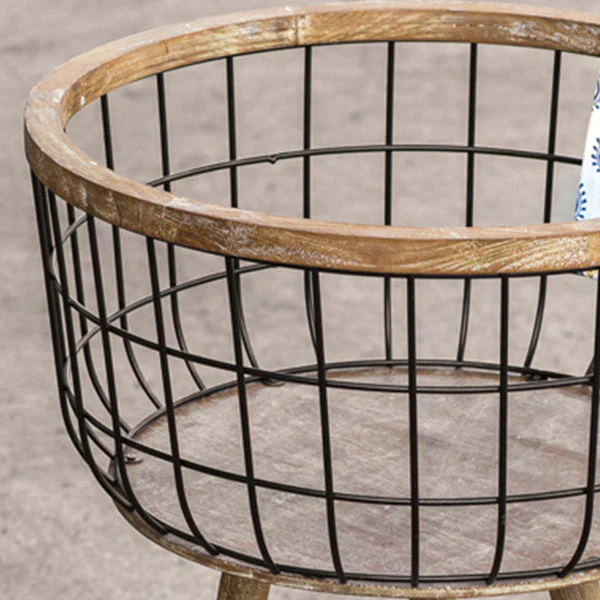 Modern Industrial Standing Storage Basket