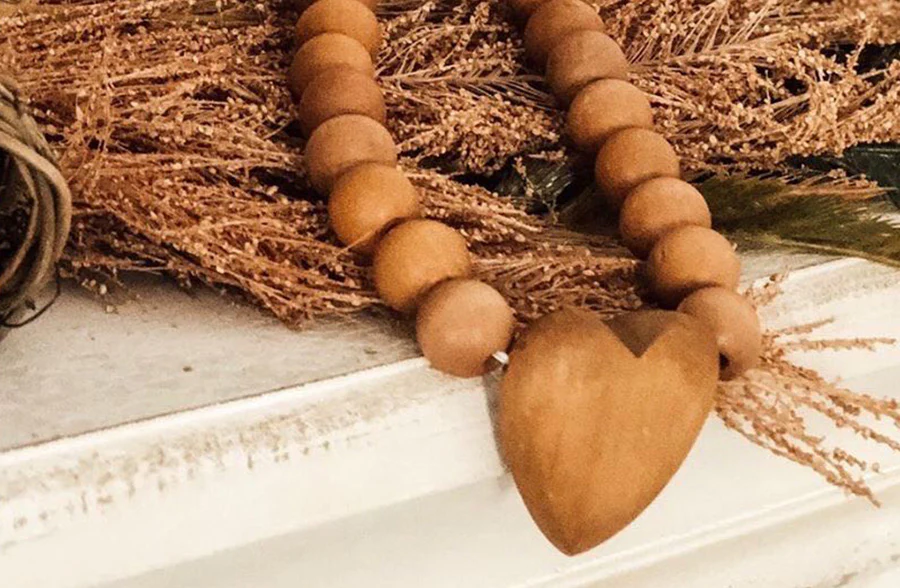 3 Foot Wooden Bead Garland Loop