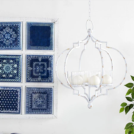 Chippy White Candle Chandelier