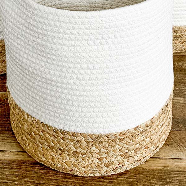 Two-Toned Water Hyacinth Storage Baskets, Set of 3