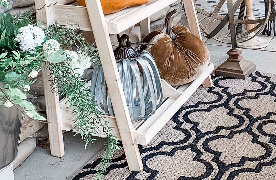 Wooden Three Tiered Plant Shelving Stand