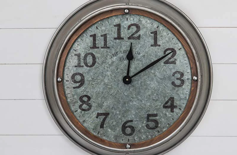 Galvanized Metal Wall Clock