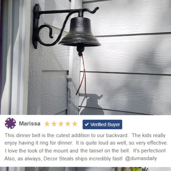 Cast Iron Dinner Bell with Bracket