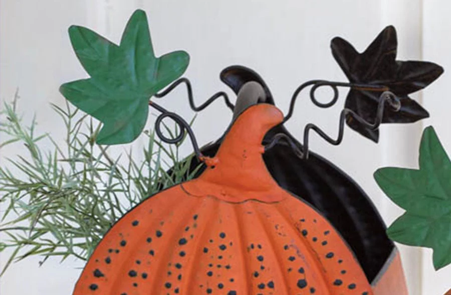 Metal Pumpkin Baskets, Set of 2
