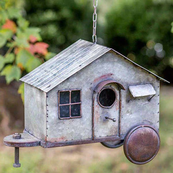 Metal Happy Camper Birdhouse