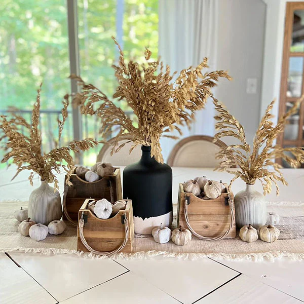 Eco Friendly Wood Planters with Straps, Set of 3