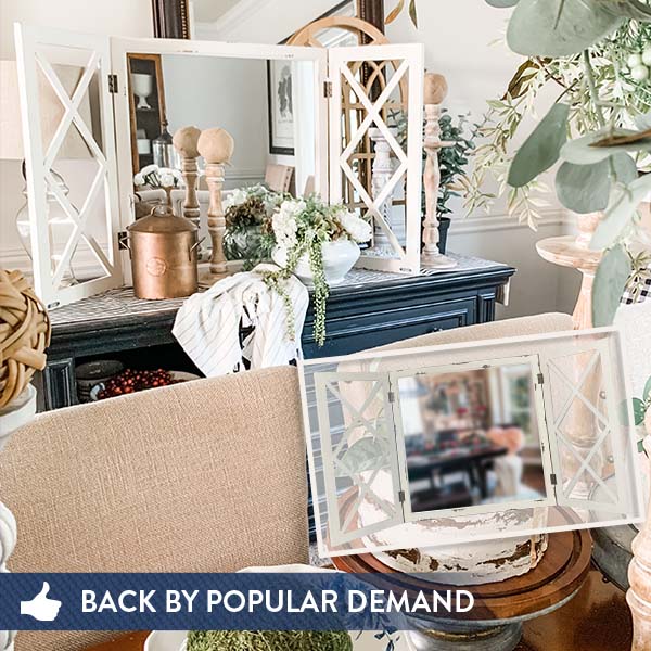 Trellis Window Mirror With Doors