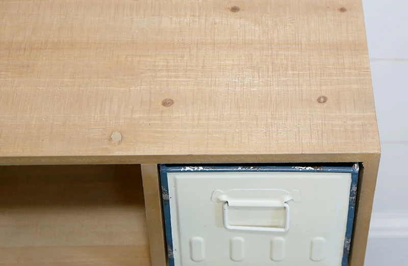 Enamel Drawer Asymmetrical Accent Table
