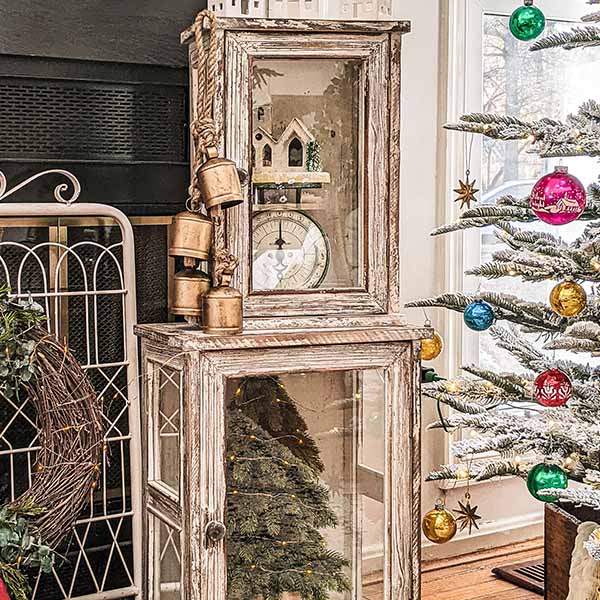 Antique Inspired Distressed Wooden Cabinets, Set of 2