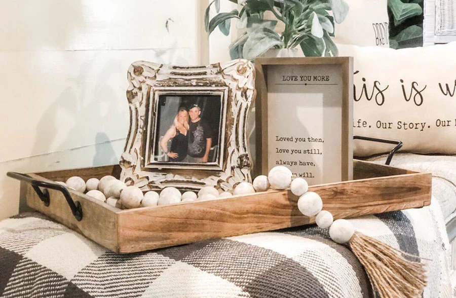 Wooden Tray with Handles, Set of 3