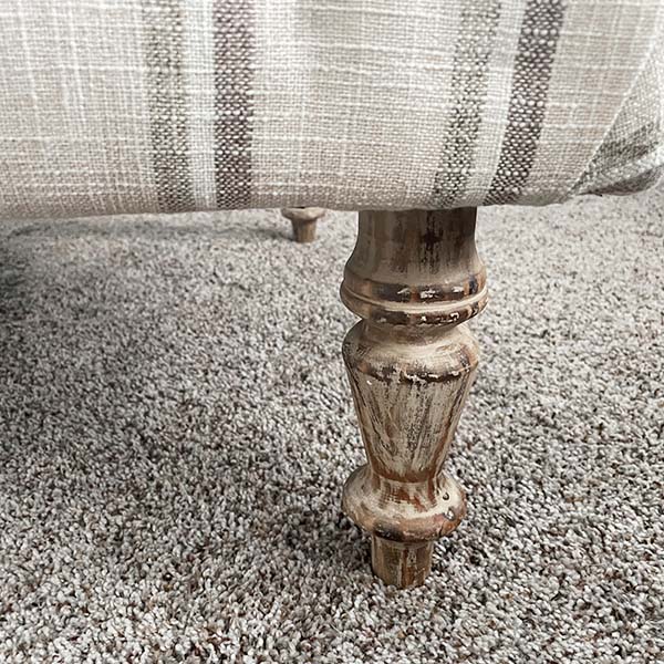 Farmhouse Stripe Fabric Ottoman