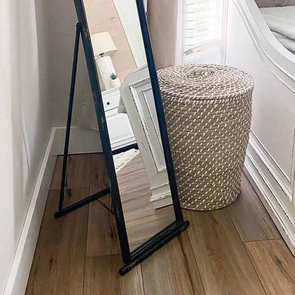 Floor Mirror with Metal Frame and Stand