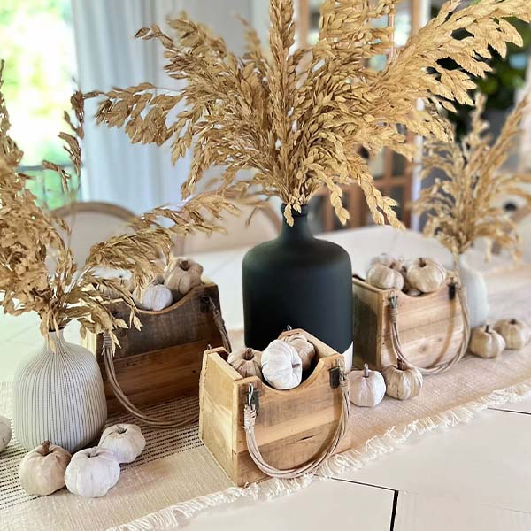 Eco Friendly Wood Planters with Straps, Set of 3